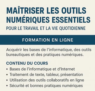 Formation en ligne sur les outils numériques essentiels pour le travail