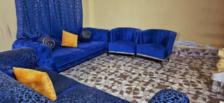 Salon Chic Bleu Royal Quasi Neuf - Prix négociable
