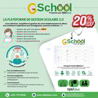 Logiciel GSchool avec module de pré-inscription et promo -20%