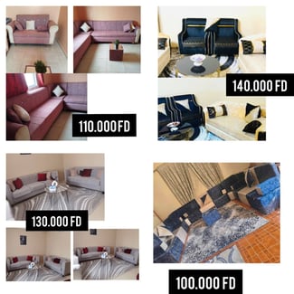 Magnifiques salons et Qaaci presque neufs, utilisés très peu de temps, en excellent état