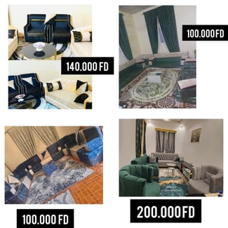 Magnifiques salons et Qaaci presque neufs, utilisés très peu de temps, en excellent état