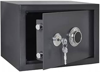 Coffre-fort robuste et sécurisé, presque neuf, avec 2 clés et 2 exemplaires