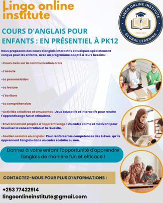 L’anglais pour Enfants, Adultes & Professionnels (en ligne et en présentiel)