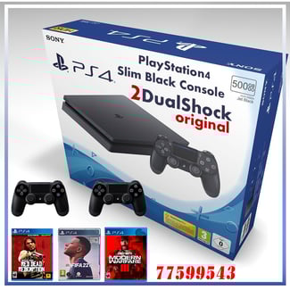 PlayStation 4 Slim + 2 manettes + 3 jeux originaux