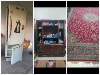 Lot de Frigo, Tapis et Armoire en bois &agrave; prix n&eacute;gociables