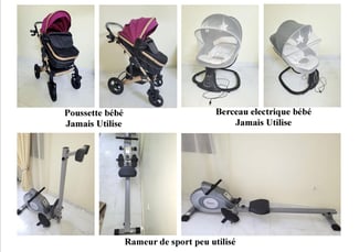 Lot de Poussette, Berceau et Rameur pour B&eacute;b&eacute; Neufs &agrave; Prix R&eacute;duit