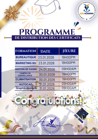 Formation professionnelle avec certificats de valeur à notre centre
