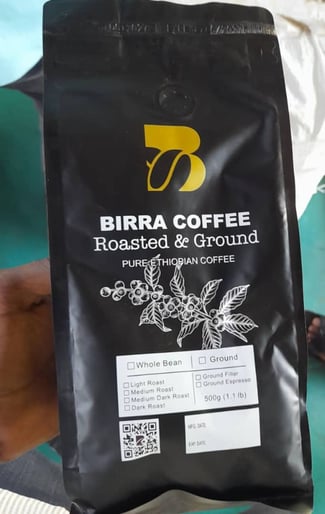 Café éthiopien en poudre - 100% pur, 500g, sachet refermable