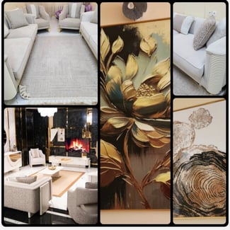 Salon Turc avec table basse et cadres d&eacute;coratifs de qualit&eacute;