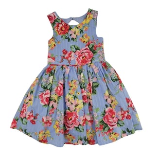 Robe pour enfant Zunieurs - Imprimé floral bleu - Taille 6 ans