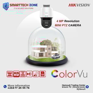 Caméra Mini PTZ Hikvision 4 MP ColorVu – Surveillance intelligente haute définition