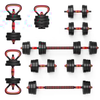 Haltères en caoutchouc 30kg pour exercices à la maison