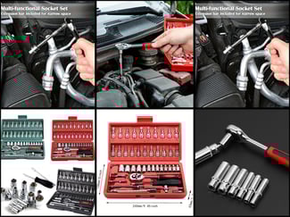 Ensemble complet pour l'entretien et la réparation de voiture - 46 PCS