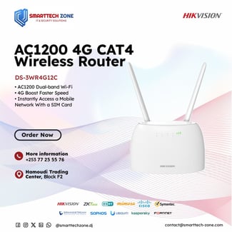 Routeur 4G Hikvision AC1200 Dual Band avec emplacement SIM – Modèle DS-3WR4G12C