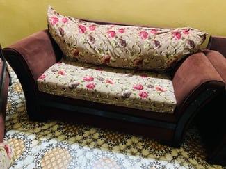 Meuble Salon 7 places, confortable et spacieux, couleur marron