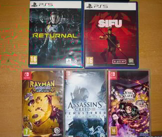 Jeux PS5 et Nintendo Switch en excellent état