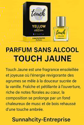 Parfum concentré sans alcool Touch Jaune,Chaussures cuir et petit cola