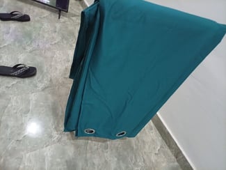 Rideaux bleu canard avec oeillets métalliques - Lot de 4