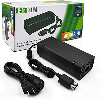 Bloc d'alimentation officiel Xbox 360 Slim + jeux vidéo en bonus
