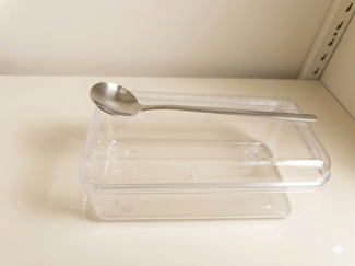 Ensemble boîtes alimentaires acryliques avec cuillères inox pour pros