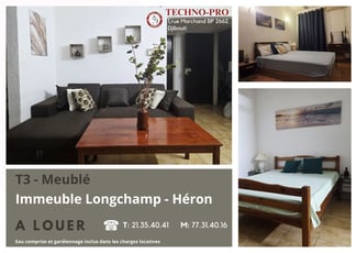 Appartement T3 avec climatisation quartier du Héron