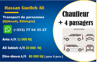 Transport de personnes sécurisé et économique vers Arta, Ali-Sabieh, Dire-Dawa
