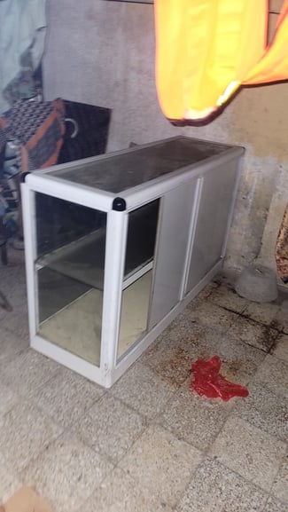 Tables d'accueil modernes en miroir et aluminium, bon état