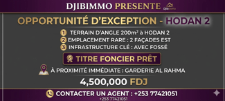 Terrain 2 façades bien situé à Hodan 2 proche Garderie Al Rahma