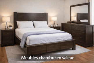 Chambre complète bois massif design moderne en excellent état