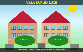 Villa duplex 4 chambres meublée avec climatisation à Haramous Lootah