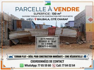 Parcelle 130 m² avec maison en tôle à Cité Charaf Balbala