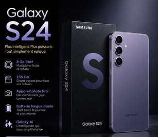 Samsung Galaxy S24 en très bon état et fonctionnel