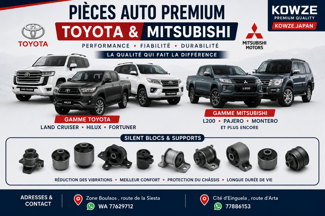 Silentbloc suspension renforcé KOWZE pour Toyota et Mitsubishi 4x4