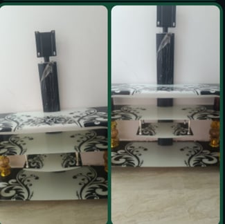Table TV neuf disponible en noir, doré et blanc