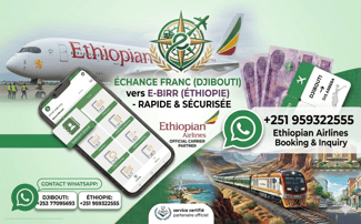 Échange DJF vers E-Birr entre Djibouti et l’Éthiopie