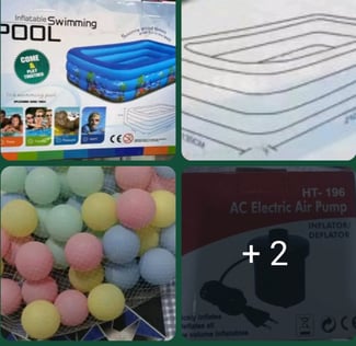 Grande piscine 210x135x54 cm avec pompe électrique et accessoires complets