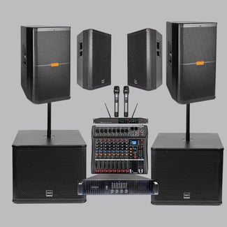 Matériel de sonorisation complet avec amplificateur et mixer