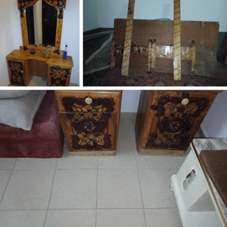 Ensemble chambre à coucher bois complet en bon état