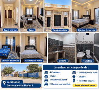 Maison 4 chambres avec salon et cuisine à Cité Hodan