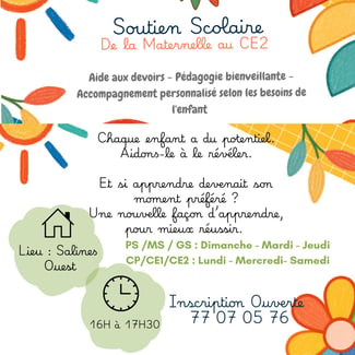 Soutien scolaire personnalisé pour enfants à Salines Ouest