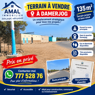Terrain commercial avec titre provisoire à Damerjog