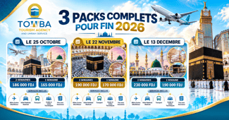 3 packs Omra fin 2026 avec Towba Travel Agency
