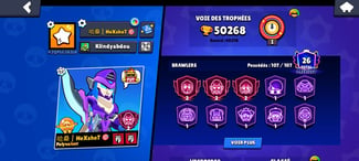 Compte Brawl Stars avancé avec 107 brawlers et 496 skins