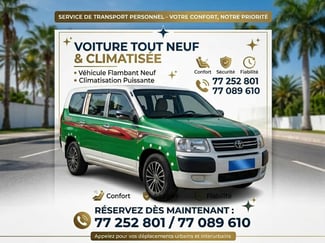 Service de transport privé avec chauffeur professionnel et véhicule climatisé