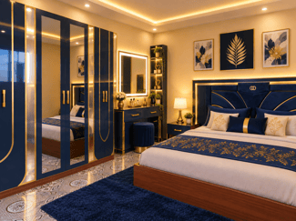 Chambre à coucher complète quasi neuve avec lit et coiffeuse