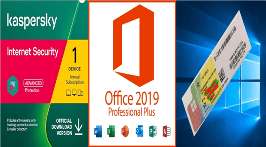 Clé d'activation Windows 11 Pro et Office 2019 Pro + Anti-virus Kaspersky