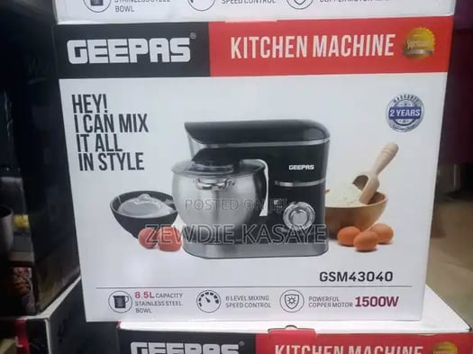 Robot patissier Geepas kitchen machine 8L, 6 vitesses, robuste, neuf