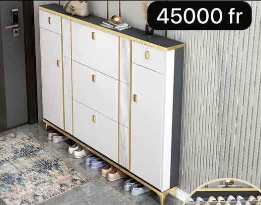 Grande armoire à chaussures en bois – 5 tiroirs