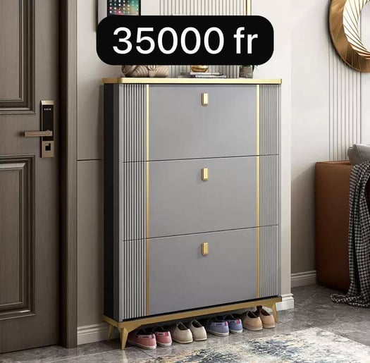 Armoire à chaussures en bois moderne – 3 tiroirs