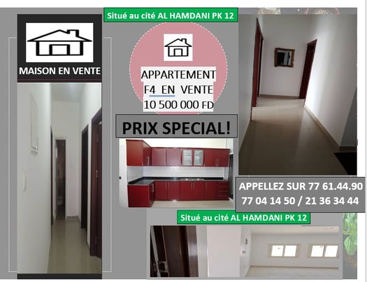 Belle maison F4 à PK12 à vendre, bien entretenue, négociable